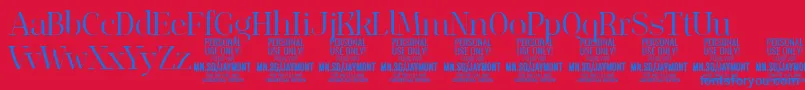 JaymontLi PERSONAL USE Font – Blue Fonts on Red Background