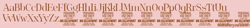 Шрифт JaymontLi PERSONAL USE – коричневые шрифты на розовом фоне