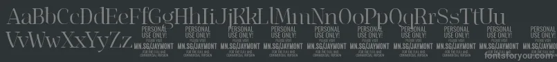 JaymontLi PERSONAL USE-Schriftart – Graue Schriften auf schwarzem Hintergrund