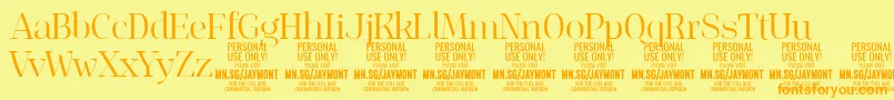 JaymontLi PERSONAL USE Font – Orange Fonts on Yellow Background