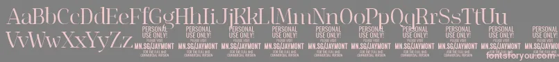 JaymontLi PERSONAL USE-Schriftart – Rosa Schriften auf grauem Hintergrund