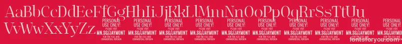 フォントJaymontLi PERSONAL USE – 赤い背景にピンクのフォント