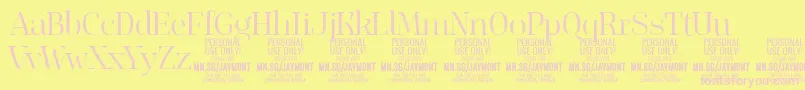 JaymontLi PERSONAL USE Font – Pink Fonts on Yellow Background