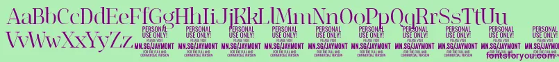 JaymontLi PERSONAL USE Font – Purple Fonts on Green Background