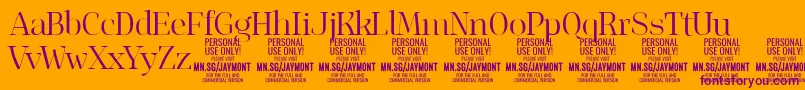 Шрифт JaymontLi PERSONAL USE – фиолетовые шрифты на оранжевом фоне