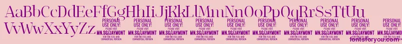 Шрифт JaymontLi PERSONAL USE – фиолетовые шрифты на розовом фоне