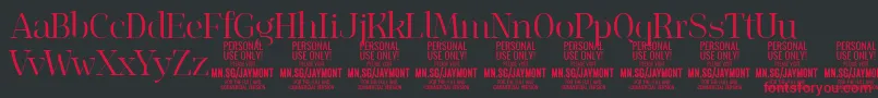 JaymontLi PERSONAL USE Font – Red Fonts on Black Background
