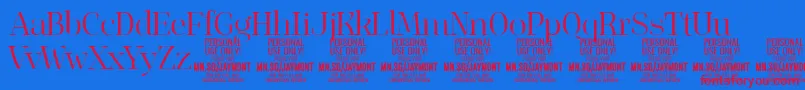 JaymontLi PERSONAL USE Font – Red Fonts on Blue Background