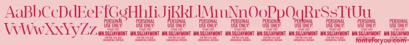 JaymontLi PERSONAL USE Font – Red Fonts on Pink Background
