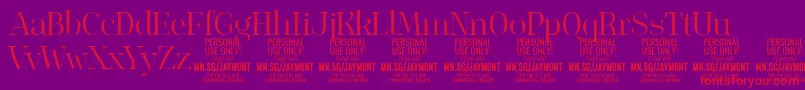 JaymontLi PERSONAL USE Font – Red Fonts on Purple Background