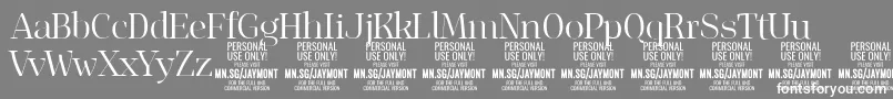 Czcionka JaymontLi PERSONAL USE – białe czcionki na szarym tle