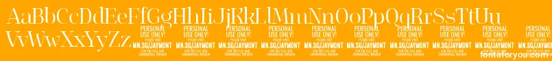 Шрифт JaymontLi PERSONAL USE – белые шрифты на оранжевом фоне
