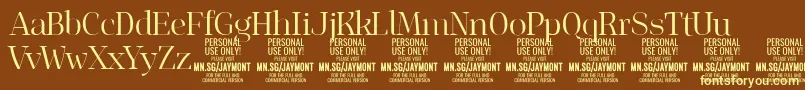 JaymontLi PERSONAL USE Font – Yellow Fonts on Brown Background