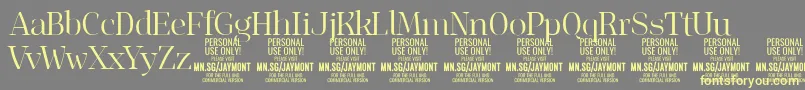 JaymontLi PERSONAL USE-fontti – keltaiset fontit harmaalla taustalla