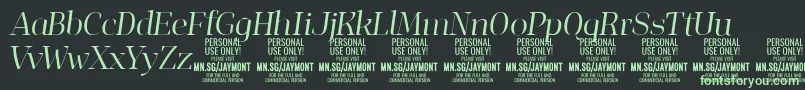 JaymontLii PERSONAL USE Font – Green Fonts on Black Background