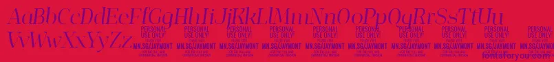 JaymontLii PERSONAL USE Font – Purple Fonts on Red Background