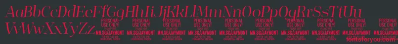 Czcionka JaymontLii PERSONAL USE – czerwone czcionki na czarnym tle