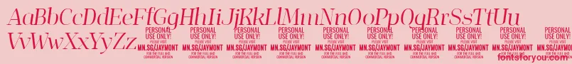 JaymontLii PERSONAL USE Font – Red Fonts on Pink Background