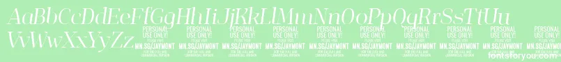 フォントJaymontLii PERSONAL USE – 緑の背景に白い文字