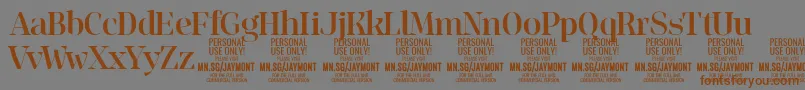 Шрифт JaymontMe PERSONAL USE – коричневые шрифты на сером фоне