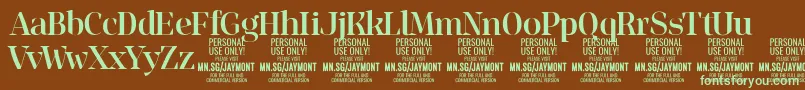 JaymontMe PERSONAL USE Font – Green Fonts on Brown Background