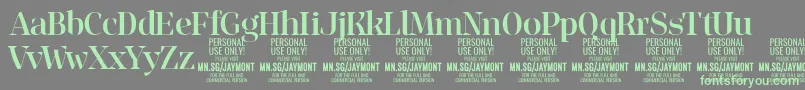 Шрифт JaymontMe PERSONAL USE – зелёные шрифты на сером фоне