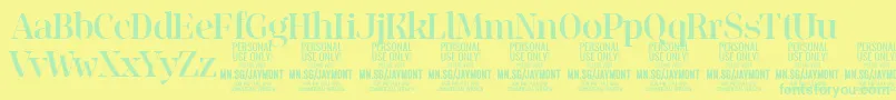 JaymontMe PERSONAL USE Font – Green Fonts on Yellow Background