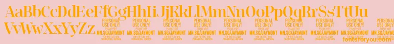 JaymontMe PERSONAL USE Font – Orange Fonts on Pink Background