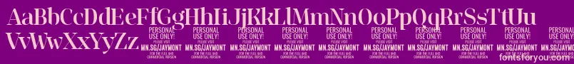 フォントJaymontMe PERSONAL USE – 紫の背景にピンクのフォント