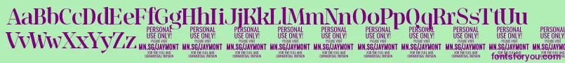 Police JaymontMe PERSONAL USE – polices violettes sur fond vert