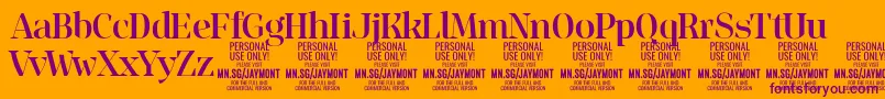 Шрифт JaymontMe PERSONAL USE – фиолетовые шрифты на оранжевом фоне