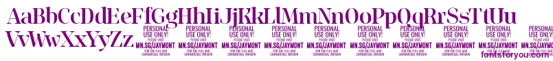 Fonte JaymontMe PERSONAL USE – fontes roxas em um fundo branco