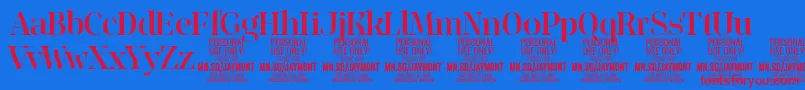 JaymontMe PERSONAL USE Font – Red Fonts on Blue Background