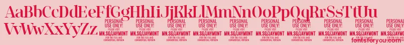 JaymontMe PERSONAL USE Font – Red Fonts on Pink Background