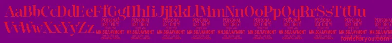 JaymontMe PERSONAL USE Font – Red Fonts on Purple Background