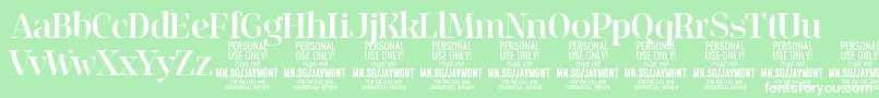 JaymontMe PERSONAL USE Font – White Fonts on Green Background