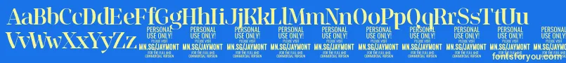 JaymontMe PERSONAL USE Font – Yellow Fonts on Blue Background