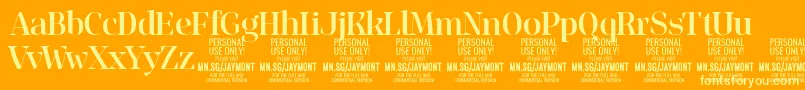 JaymontMe PERSONAL USE-Schriftart – Gelbe Schriften auf orangefarbenem Hintergrund