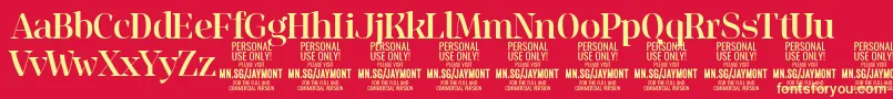 JaymontMe PERSONAL USE Font – Yellow Fonts on Red Background