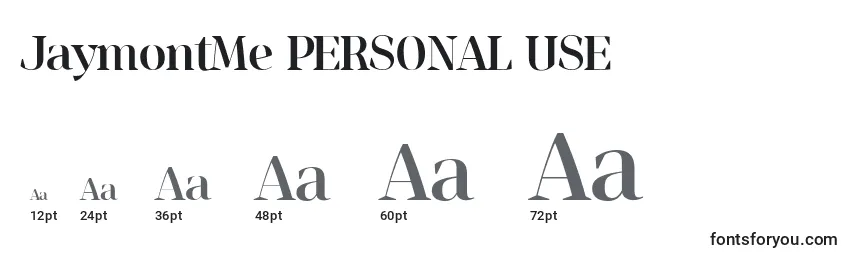 JaymontMe PERSONAL USE Font Sizes