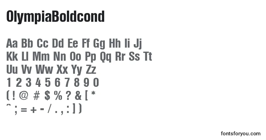 OlympiaBoldcondフォント–アルファベット、数字、特殊文字