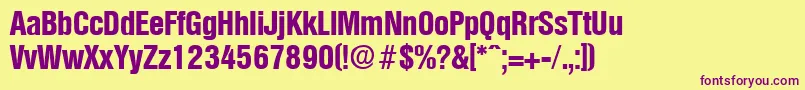 En savoir plus sur la police OlympiaBoldcond Police OlympiaBoldcond – polices violettes sur fond jaune