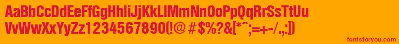 OlympiaBoldcond Font – Red Fonts on Orange Background