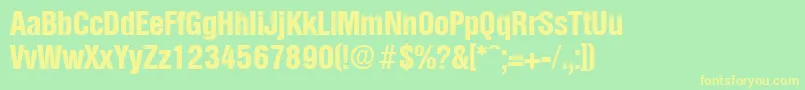 OlympiaBoldcond Font – Yellow Fonts on Green Background