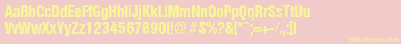 Fonte OlympiaBoldcond – fontes amarelas em um fundo rosa