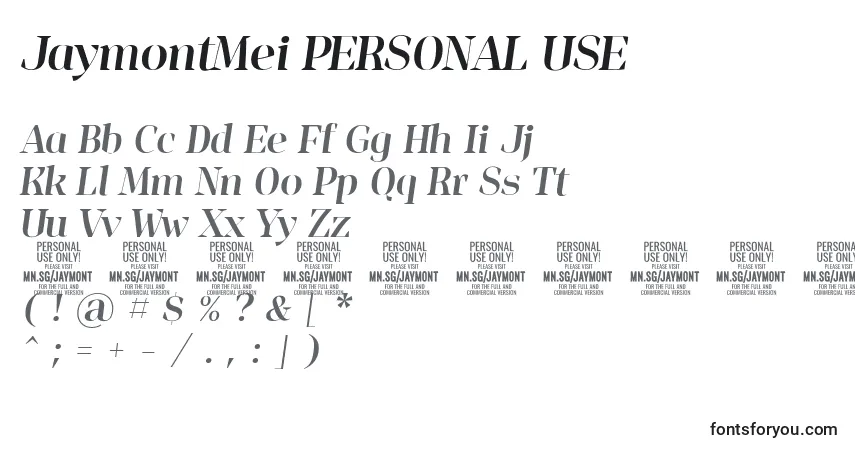 JaymontMei PERSONAL USE Font – alphabet, numbers, special characters