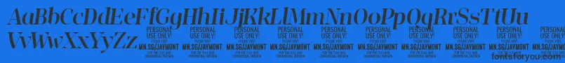 JaymontMei PERSONAL USE Font – Black Fonts on Blue Background