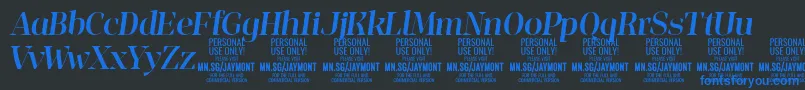 JaymontMei PERSONAL USE Font – Blue Fonts on Black Background