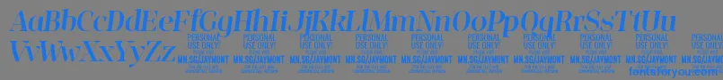 JaymontMei PERSONAL USE-Schriftart – Blaue Schriften auf grauem Hintergrund