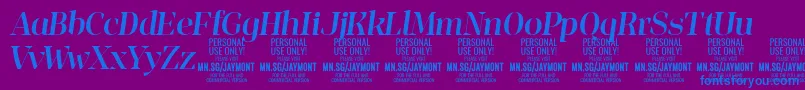 JaymontMei PERSONAL USE Font – Blue Fonts on Purple Background